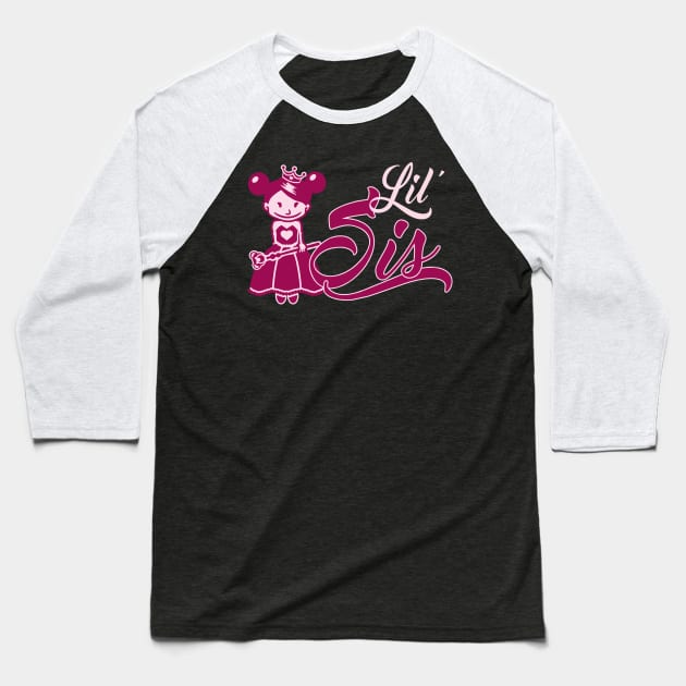 Little Sister - Lil Sis Baseball T-Shirt by CheesyB